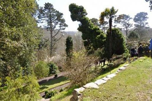 The garden sloping down to the River Yealm